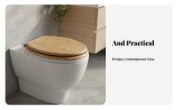 Silent Operation Wooden Toilet Seat Long-Lasting Slow Close Toilet Seat Easy Installation Bathroom Fixture Heavy Duty for Homeowners, Families, DIY Enthusiasts, Restroom, Home