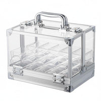 600 Pieces Mahjong Case Organized Compartments Aluminum Mahjong Case Sturdy Transparent Game Piece Holder