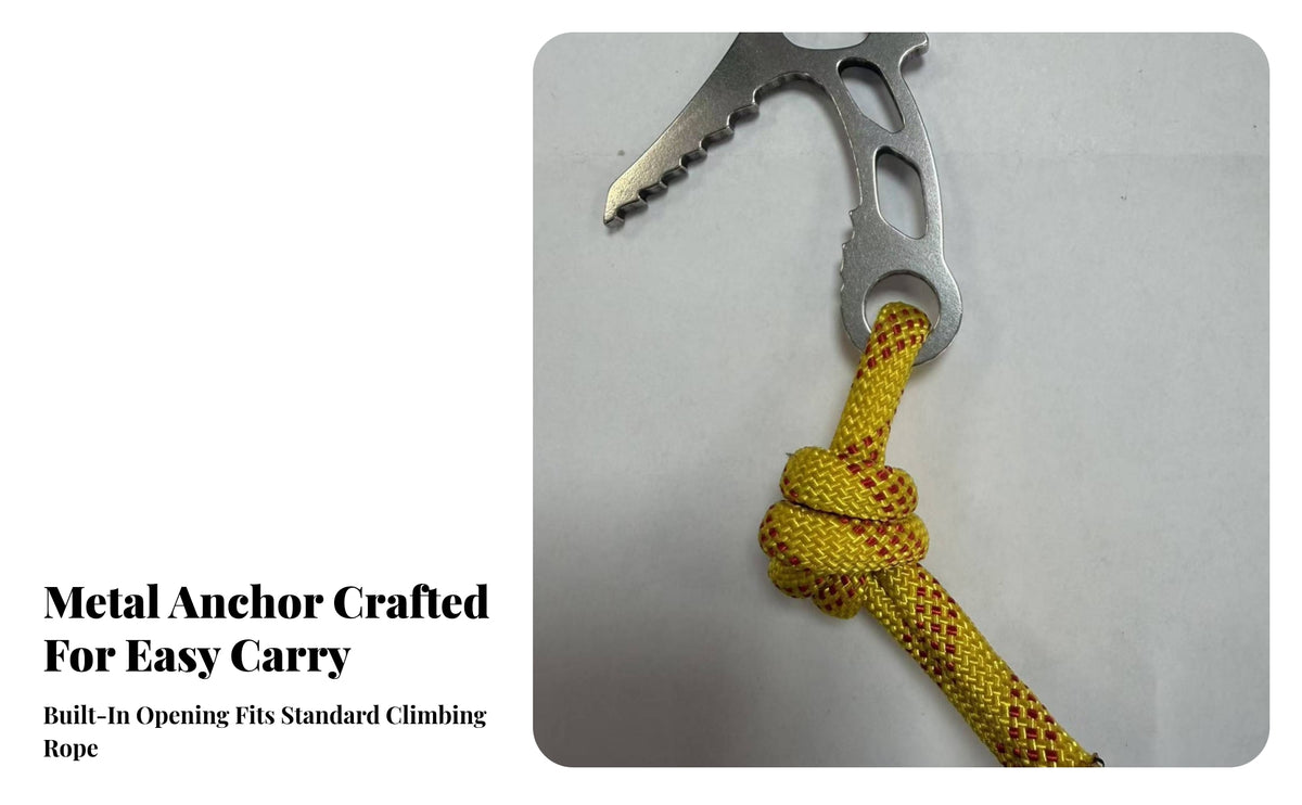 Serrated Point Climbing Anchor Hook Flat Body Temporary Anchor Hook Cutout Holes Bolt Hanger Machined Finish for Mountaineering