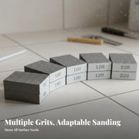 Multi-Purpose Polishing Brick Wet or Dry Use Assorted Grit Abrasive Set Washable and Reusable Sanding Sponge Flexible for Homeowners, Woodworkers, Furniture Restoration, Garage