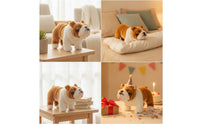 Stuffed Bulldog Soft Bulldog Plushie Dog Stuffed Fuzzy Stuffed Dog Standing for Children, Bedtime, Nursery