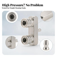 Compact Pressure Washer Adapter Rectangular Body 1/4 Inch Washer Adapter Silver Finish 1/4 NPT Coupler