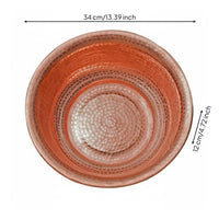 Long-Lasting Copper Basin Traditional Design Copper Wash Bowl Easy to Clean Washware Handmade for Foot Bath, Bathroom, Kitchen