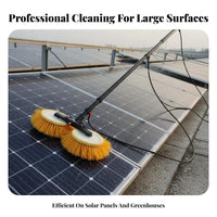 Soft Bristles Solar Panel Cleaning Machine Multi-Functional Photovoltaic Panel Washer Powerful Drive Unit Telescopic Double Brush Cleaner Lightweight for Maintenance Professionals, Commercial Property Managers, Greenhouses, Storefronts, Rooftops
