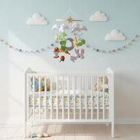 Handmade Moon and Rabbit Mobile Soothing Textile Moon Mobile Sensory Development