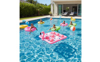 Summer Fun Inflatable Flamingo X and O Toe Game Floating X and O Toe Board Flamingo Pool Toss Game for Beach