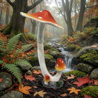 Fungus Statue Stone-Look Fungus Sculpture Outdoor Decor Weather Resistant Yard Art Whimsical for Gardeners, Flower Bed