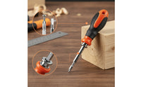 Textured-Grip Telescopic Screwdriver Multi-Function Phillips and Slotted Screwdriver Non-Slip Hand Tool Ergonomic for DIYers, Technicians, Household Repairs, Tight Confined Areas, Air Conditioner Maintenance