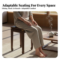 Modern Chinese design Stackable Square Stool Space-Saving Square Top seating platform Elegant Design Dining Seat Mortise and Tenon framework for Homeowners, Business Owners, Living Room, Home, Kitchen, Restaurant