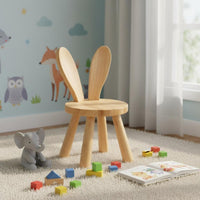 Wooden Animal Chair Easy to Clean Solid Kids Chair Child-Centered Friendly Cartoon Character Seat for Young Children, Kindergarten, Playroom