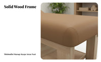 Solid Wood Massage Bed Chest Opening Design Wooden Wellness Bed Thick Comfortable Cushion Wooden Physical Wellness Couch for Estheticians