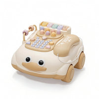 Musical Telephone Toy Car Interactive Toy Phone with Piano Keys Play Phone Push-Along Play Keys Sensory for Toddlers, Playroom