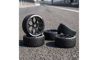 4 Pieces RC Tires with Rims Sturdy Wheel and Tire Set Stable