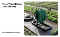 Easy Winding Hand Crank Hose Reel Multi-Purpose Irrigation Hose Winder Detachable Design Agricultural Equipment Space Saving for Firefighters, Maintenance Personnel, Farm, Yard, Patio, Workshop