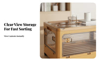 Collapsible Storage Crate with Doors Foldable Book Bin Large Capacity for Closet