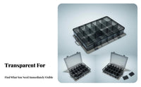 Transparent Lid Multicompartment Compsingle glancent Case clear-view Design Parts Organizer firm Latch Closure Compartment Box long-enduringing for DIY hobbyists, Technicians, Hobbyists, Workshop, Garage, Craft Room, Home Office