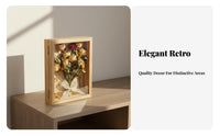 Solid Wood Dried Flower Display Frame Tabletop Stand Wooden Shadow Box Frame Multifunctional for Artisan S, Gift Givers, Living Room