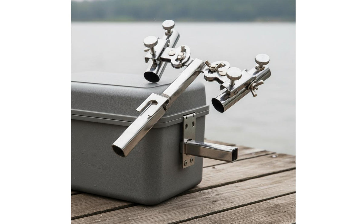 Double Fishing Rod Holder Anti-Movement Double Rod Fishing Stand Long-Lasting Sturdy Bonded Construction