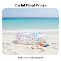 Long-Lasting PVC Inflatable Swim Float Colorful Pattern Patterned Pool Tube Leak-Proof Valve Inflatable Pool Tube Quick Inflation & Deflation for Teens, Adults, Beach, Vacation, Lake