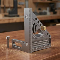 Positioning Pin Metal Combination Square Locking Knob Triangular Protractor Square Reference Holes Woodworking Triangle Ruler Cutout Center for Woodworkers