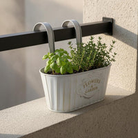 5 Pieces Weathered Finish Oval Hanging Planter Retro Metal Hanging Planter