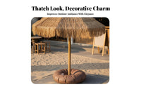 Protection Thatched Tiki Umbrella Weather Resistant Thatched Patio Umbrella Long-Lasting Frame Straw Beach Sunshade Vented Canopy for Cafe Owners, Resort Managers, Beachgoers, Poolside, Backyard