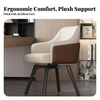 Ergonomic Backrest Rotating Tub Chair High-Density Cushion Swivel Barrel Chair Sturdy Base Upholstered Seat Wear-Resistant for Design Enthusiasts, Business Professionals, Dining Room, Home Office, Reading Nook, Bedroom