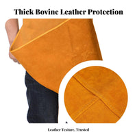 Extended Length Heat Resistant Welder's Apron Reinforced Stitching Leather Metal-Joining Apron for Welders, Blacksmiths, Industrial Use