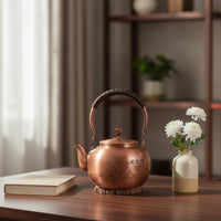 Copper Teapot Engraved Copper Kettle with Handle Vintage Kitchenware for Collectors