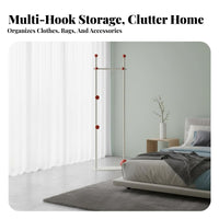 Freestanding Valet Space-Saving Garment Rack Minimalist Design Clothes Stand for Homeowners, Apartment Dwellers, Living Room, Entryway