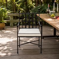 Custom Made Outdoor Furniture Set Weather Resistant Metal Lounge with Armrests