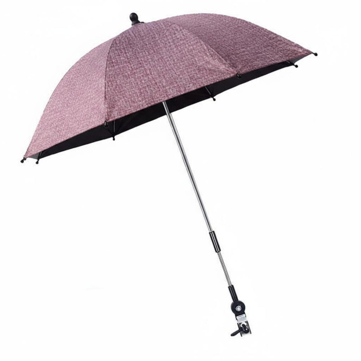 Black Glue Coating Protection Stroller Sunshade Lightweight & Foldable Clamp-on Stroller Umbrella Heat Reflective for Travel, Beach, Walks