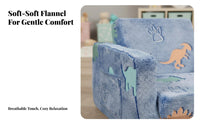 Soft Mythical Horse Flip Open Sofa Removable & Washable Cover Foldable Kids Sofa Bed Lightweight & Portable Rainbow Mythical Horse Kids Couch