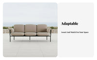 Sofa and Armchair Set with Table Waterproof 4-Piece Lounge Group Outdoor Furniture for Homeowners, Families, Balcony, Courtyard, Backyard