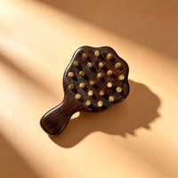 Wooden Scalp Massage Comb Smooth Hardwood Comb with Massage Tines Compact for Travel