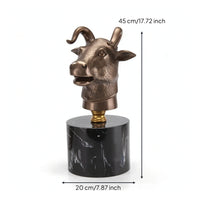 Animal Bust Sculpture Metal-Like Tabletop Ornament Small Tabletop Statue for Homeowners, Living Room