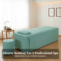 4 Pieces All-Season Use Beauty Bed Cover Set with Face Hole Super Soft Material 4-Piece Massage Table Sheet Set for Estheticians