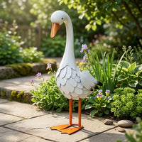 Outdoor Iron Goose Statue Freestanding Goose Garden Statue Decorative Lawn Decoration Farmhouse for Courtyard