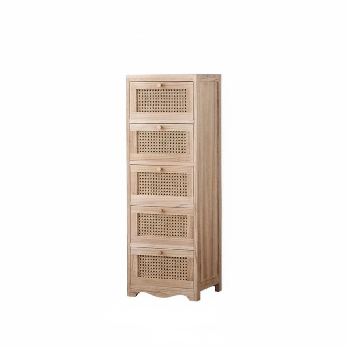 Retro Design Rattan Drawer Cabinet Easy Assembly Rattan Front Cabinet Installationno-Assembly Nightstand Multi-Purpose for Homeowners, Apartment Dwellers, Bedroom, Living Room, Entryway, Hallway