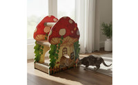 Themed Cat Abode House Multi-Tier Cat Scratcher Sturdy Construction Pet Furniture