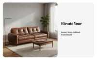 Italian design Three-Seater Straight Sofa Minimalist Design Living Room Seating Retro Look Couch Lowspine silhouette for Apartment Dwellers, Homeowners, Families, Studio, Lounge Area, Office