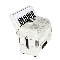 Piano Accordion Pearlescent Accordion with Straps Portable Musical Instrument for Students, Stage