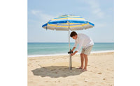 Adjustable Umbrella Pole with Clamp Metal Ground Spike Umbrella Stand Portable Secure for Beach, Garden, Camping