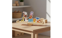 Cognitive Development Woodland Creature Balance Blocks Coordination Training Wooden Creature Stacking Game Educational Fine Dexterity Skills for Children, Toddlers, Home Play, Preschool