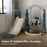 Safe Design Toddler Slide Swing Set Stable & Sturdy Toddler Slide and Swing Set Promotes Physical Skill Development 3 in 1 Kids Playset Rounded Border S for Toddlers, Parents, Indoors, Outdoor, Playroom, Living Room