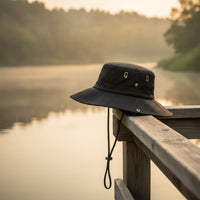 Fisherman Hat Wide Brim Sun Hat with Chin Strap Secure Fit Protection for Hiking, Travel