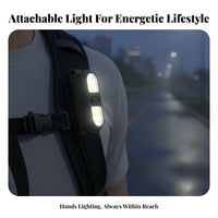 LED Light Mode Fasten-on Running Light High Visibility Hat Clip Flashlight for Cyclists, Pet Owners, Emergency, Biking, Dog Walking
