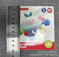 Rabbit Manhattan Ball Spinning Flying Saucer Toy for Babies 0-1 Year, Teething and Grasping Training Toy