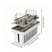 Welded 20-Slot Ice Frozen Treat Mold Matching Lid Stainless Steel Ice Frozen Treat Mold Silvery Finish Freezer Tool Food-Grade