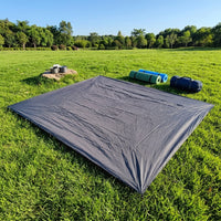 Picnic Blanket and Waterproof Mat for Family Camping, Gray Oxford Cloth Camping Tarp, Rectangular Roll Mat Camping, Kids Beach Blanket and Mat